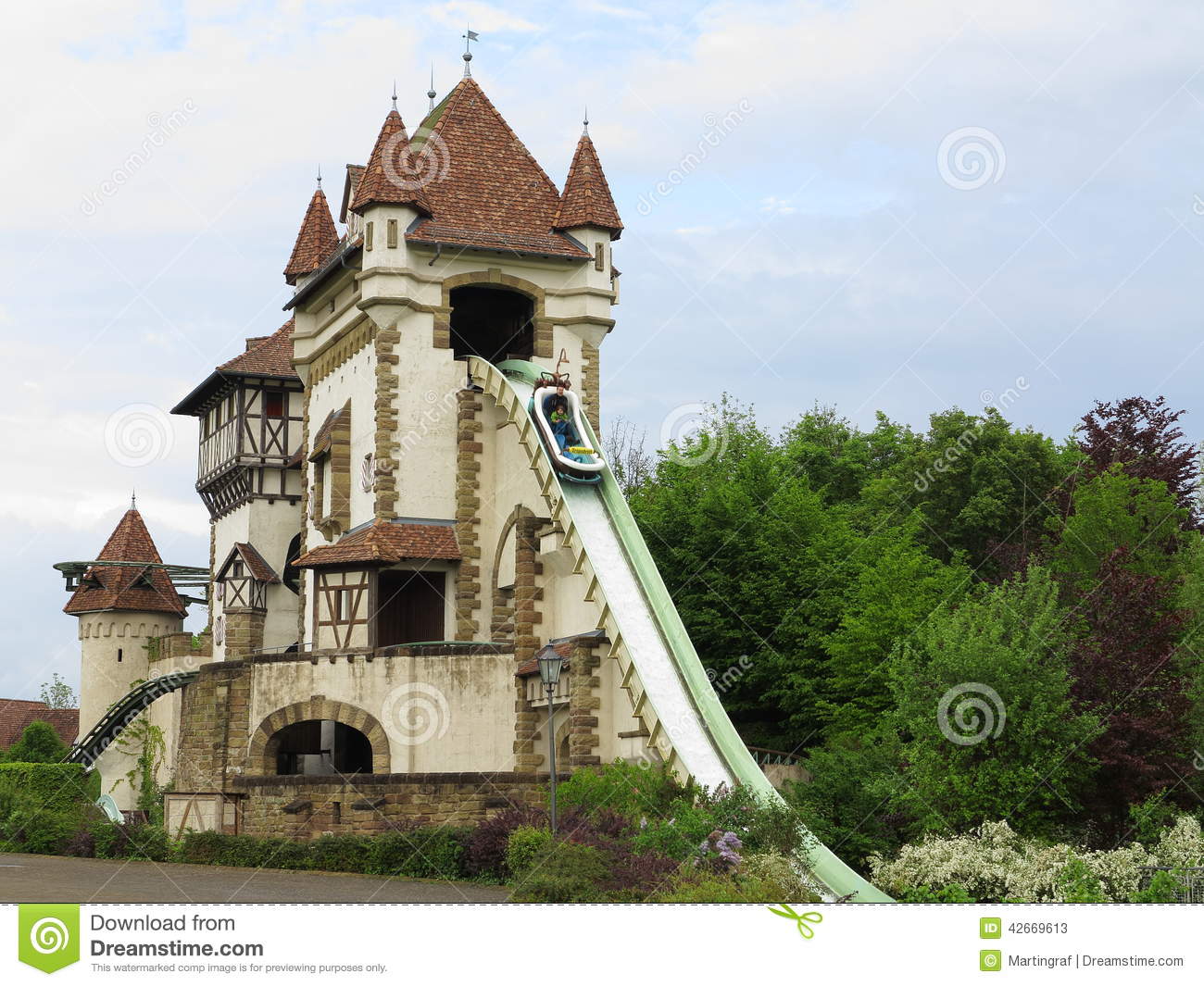 Castle Themed Log Flume Ride Editorial Stock Photo   Image  42669613