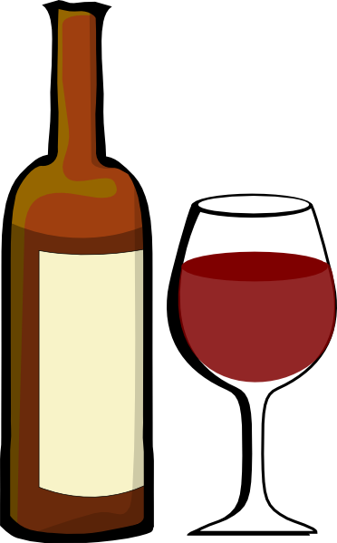 Glass Of Wine With Wine Bottle Clip Art At Clker Com   Vector Clip Art