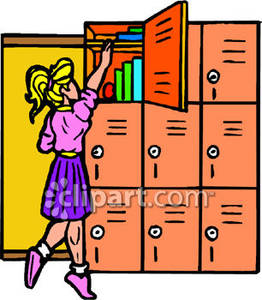 Up To The Top Shelf Of Her Locker Royalty Free Clipart Picture