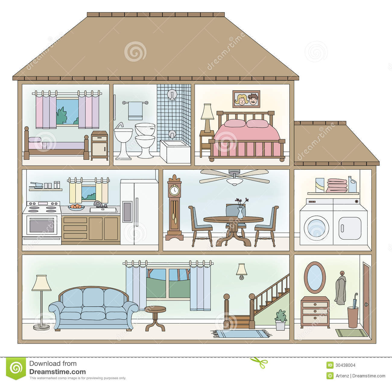 House Cross Section Stock Images   Image  30438004