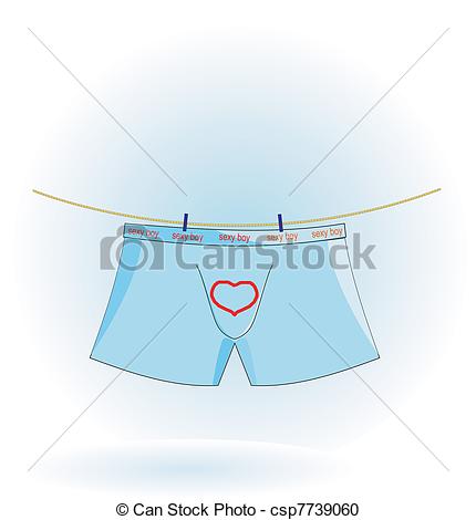 Vector   Vector Illustration Of Men S Underwear On The Rope   Stock