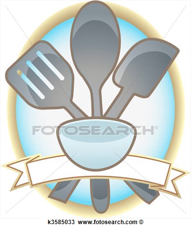 Clipart   Baking Utensils Oval Blank Banner  Fotosearch   Search Clip