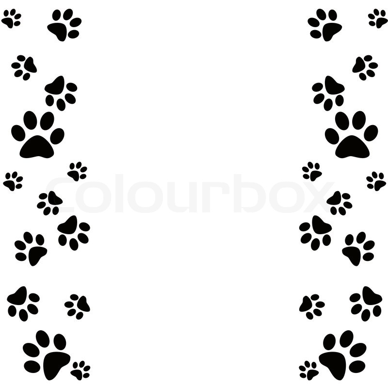 Dog Paw Print Border Clip Art