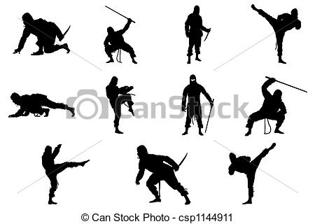 Ninja Kick Clipart Stock Illustration Ninja