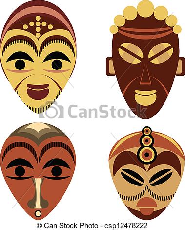 African Mask Clip Art Vector   African Mask Set