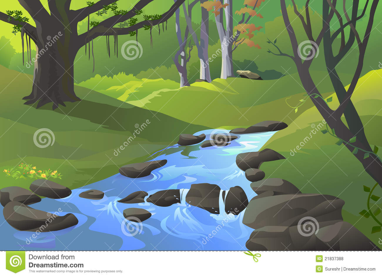 Green Amazon Forest With A Stream Royalty Free Stock Photos   Image
