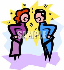 Of A Couple Having A Yelling Match   Royalty Free Clipart Picture