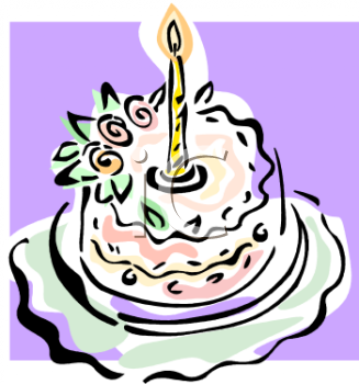 One Year Old Birthday Cake   Royalty Free Clip Art Image