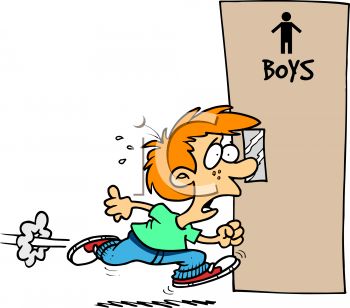 0511 0901 0417 2543 Schoolboy Hurrying To The Restroom Clipart Image