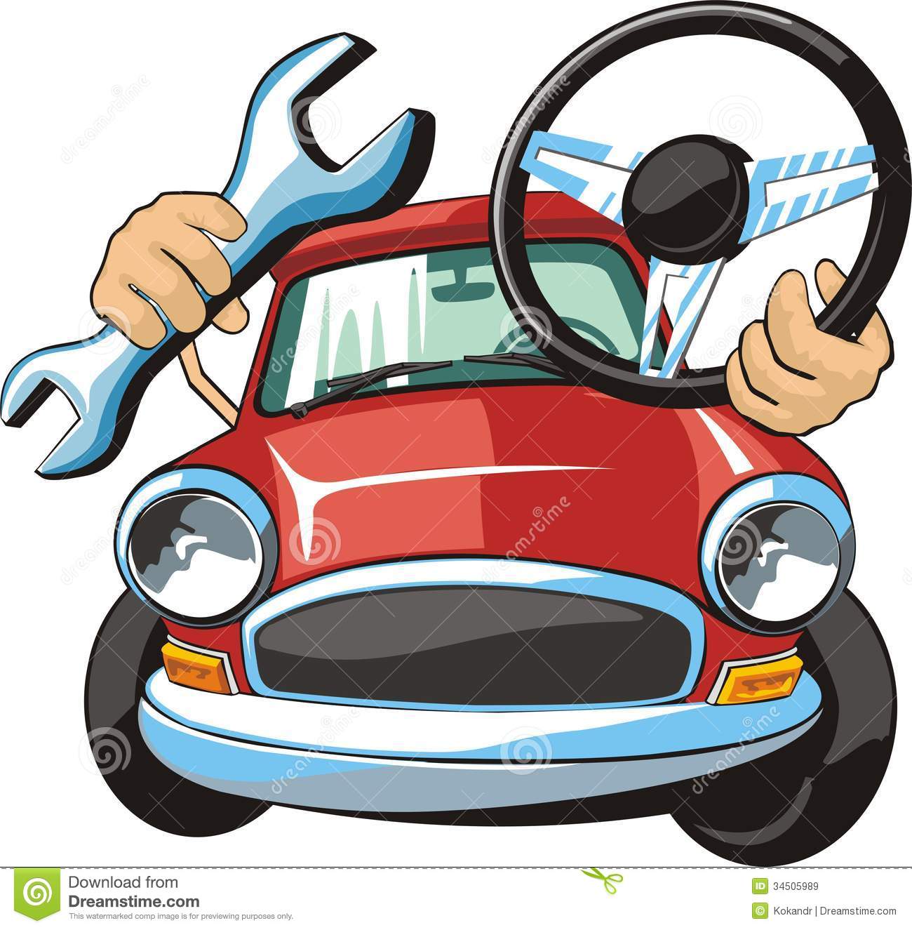 Car Maintenance Clipart Car Steering Fix Royalty Free