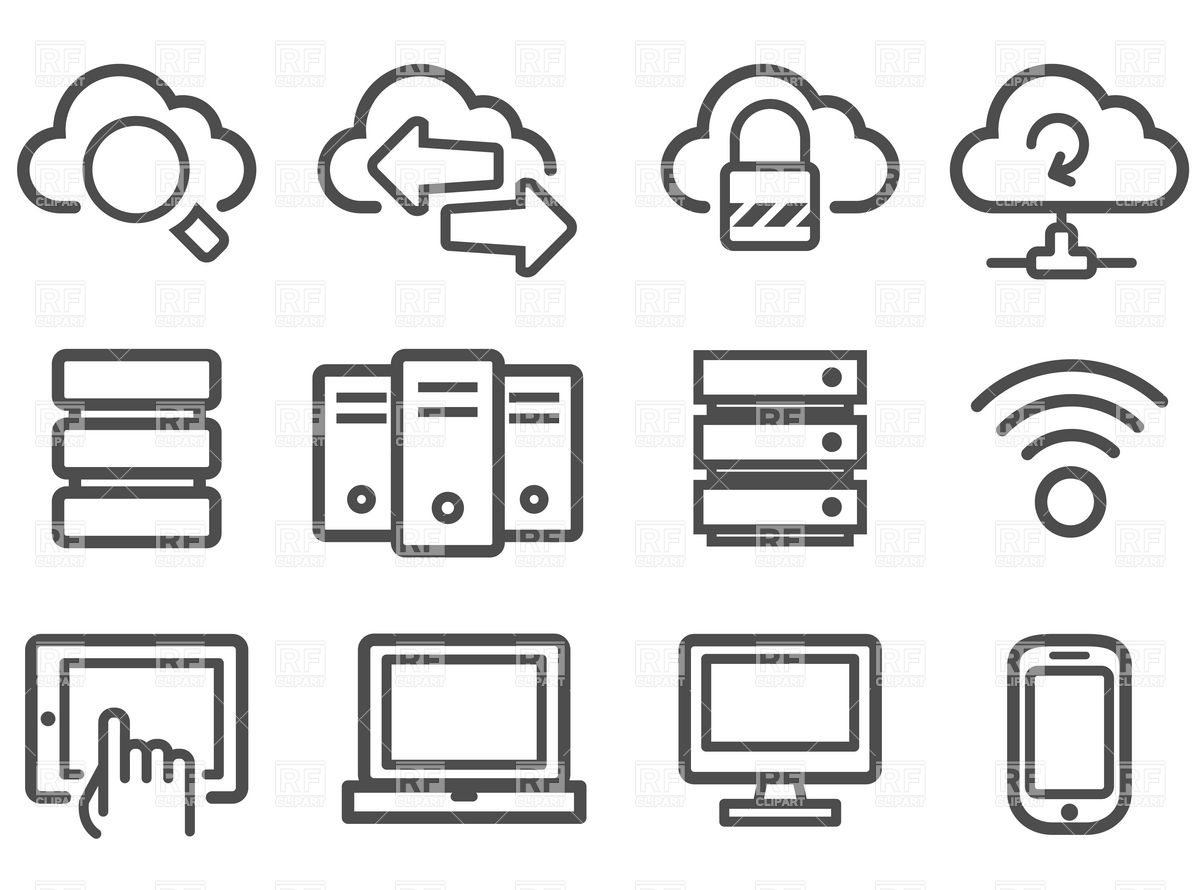 Network Icon Set 9907 Download Royalty Free Vector Clipart  Eps