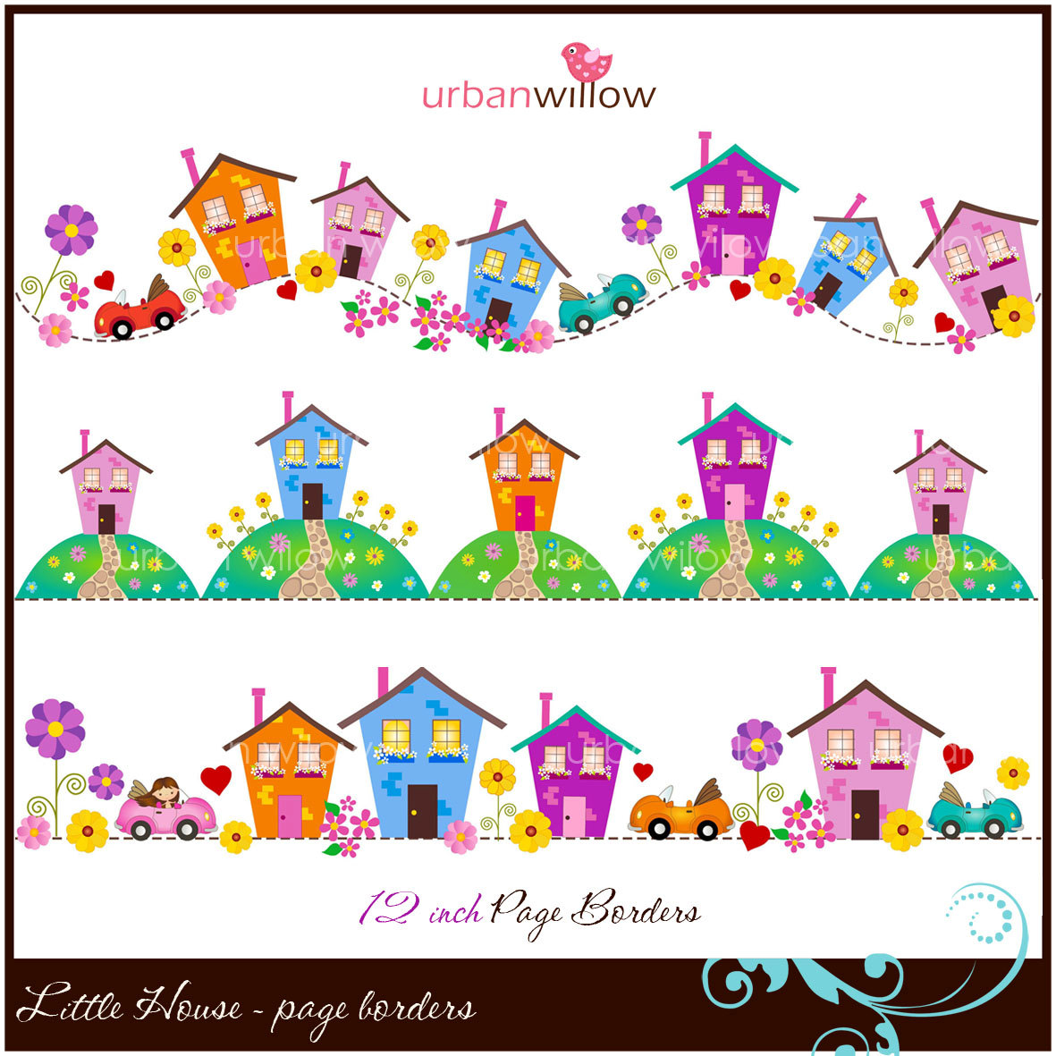 Little House Clip Art Page Borders  Jpeg   Png By Urbanwillow