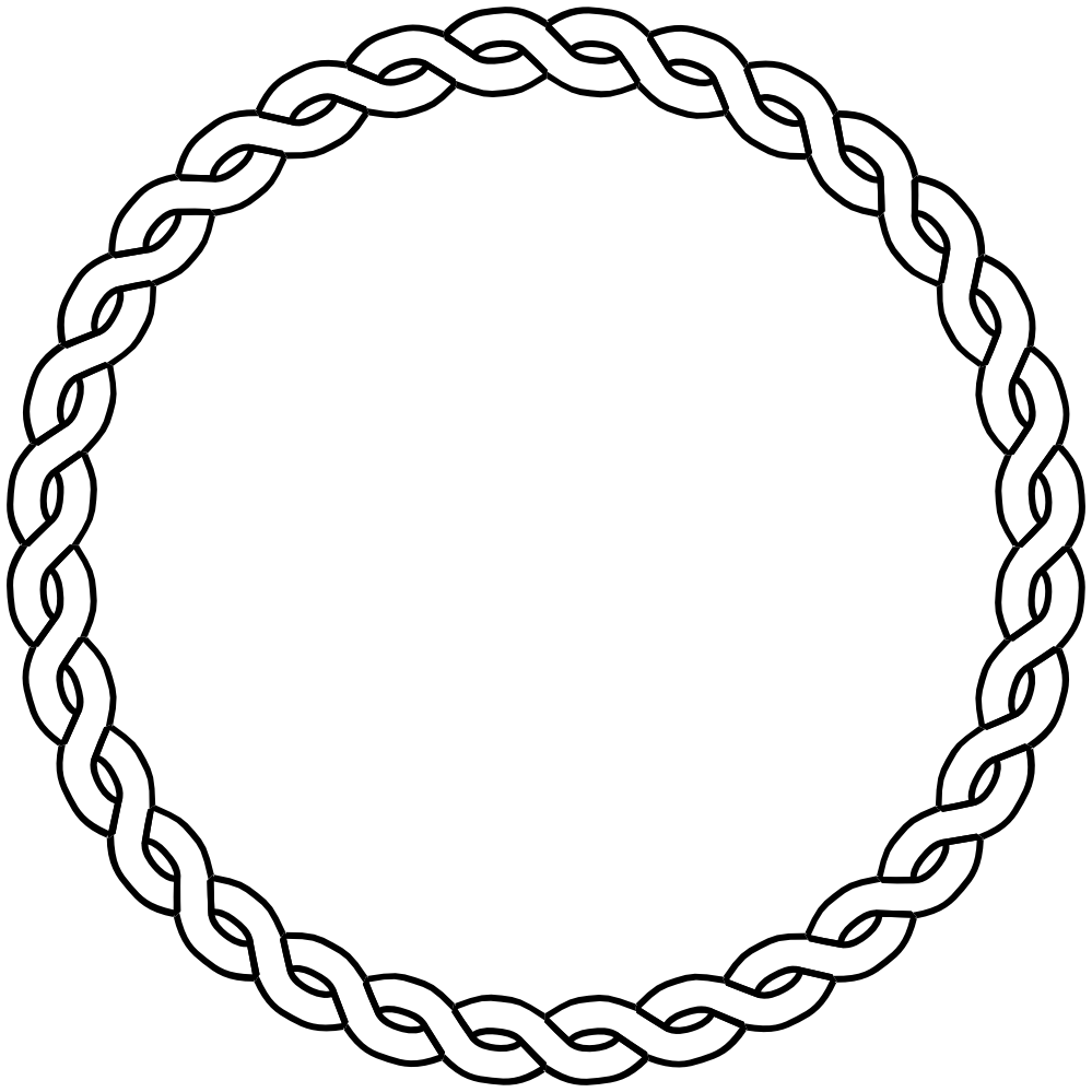 Rope Border Circle Dna Black White Line Art Coloring Book Colouring