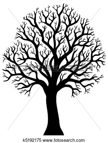 Silhouette Of Tree Without Leaf 2 View Large Clip Art Graphic