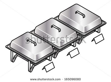 Three Stainless Steel Buffet Food Warmers Serving Trays With Matching