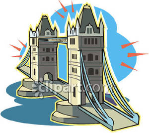 Tower Bridge In London   Royalty Free Clipart Picture