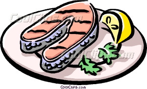 Grilled Salmon Vector Clip Art