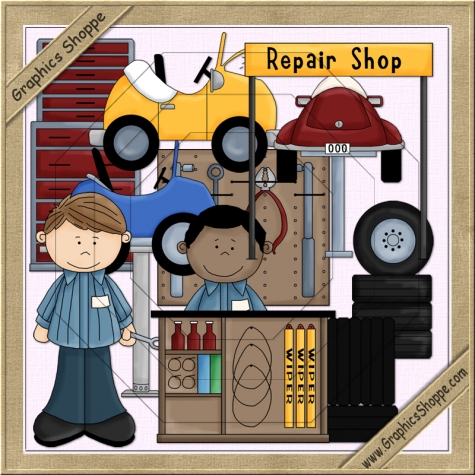 Home    Clipart4resale    Auto Repair Shop Clip Art By Clipart4resale