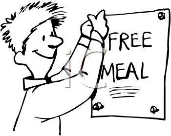 Meal Poster At A Soup Kitchen   Royalty Free Clip Art Illustration