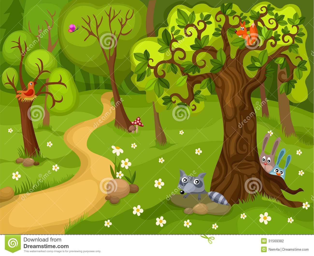 Illustration Of A Forest Background Stock Photography   Image