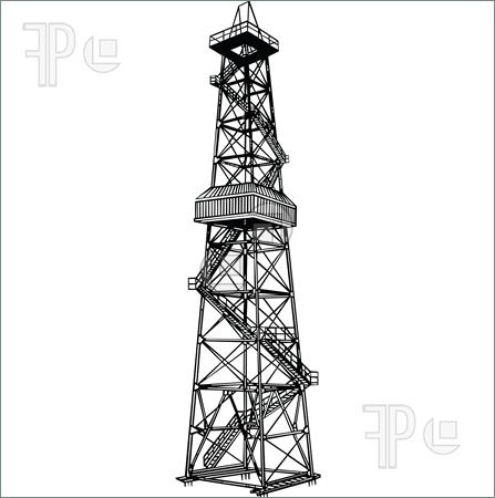 Rig For Exploration And Drilling Wells For Oil Production  Vector