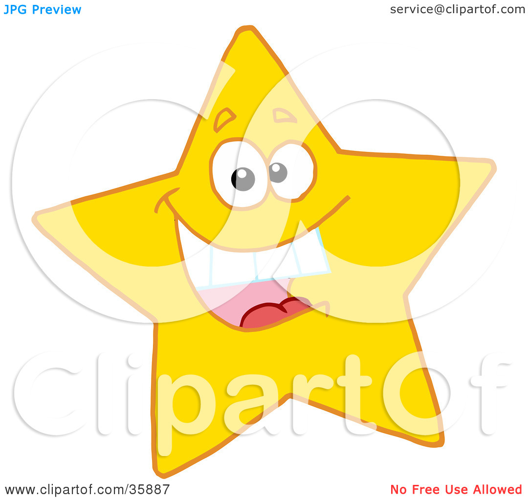 Smiling Star Clip Art Clipart Illustration Of A Hyper Happy Yellow