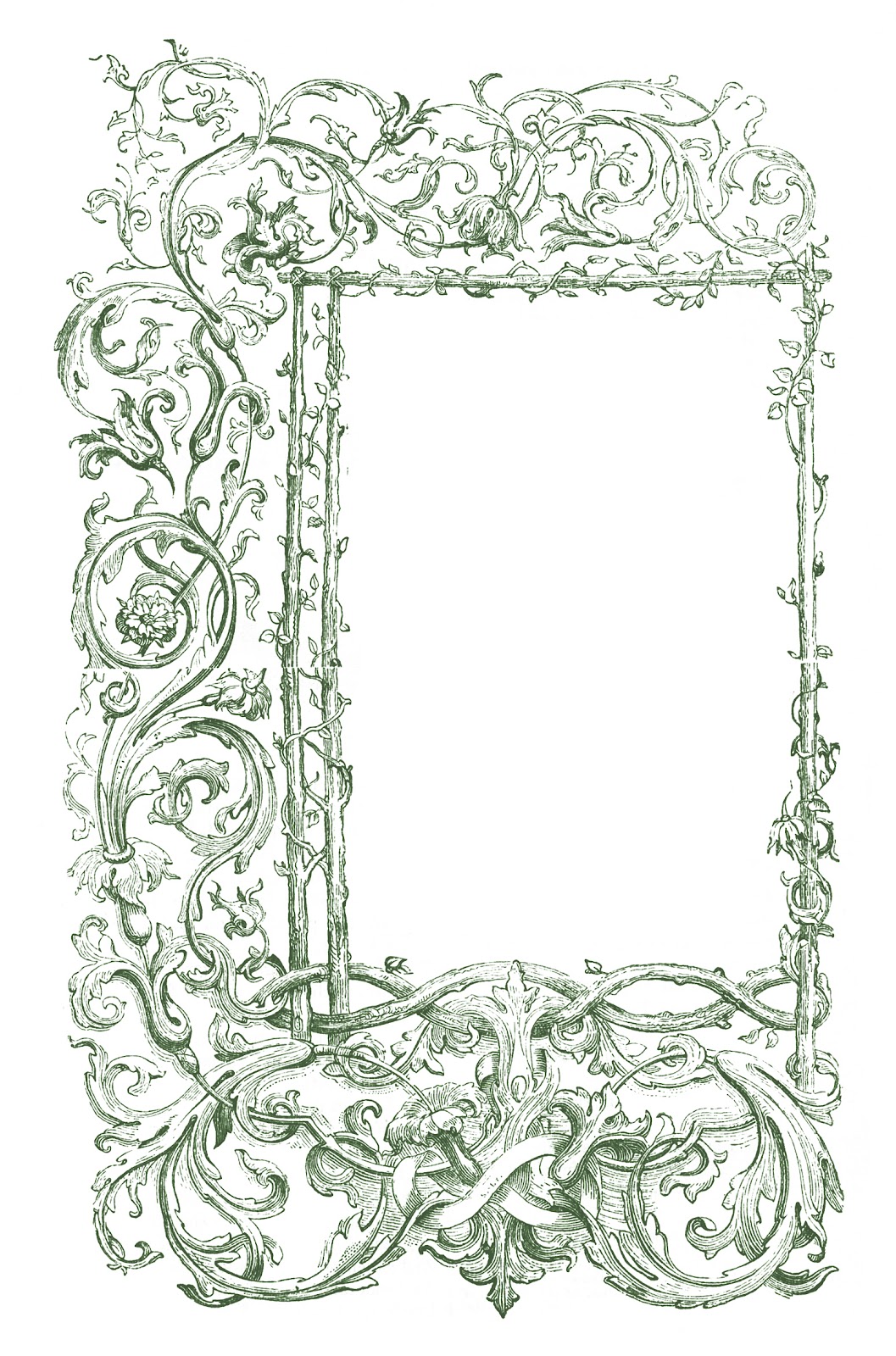 Vintage Clip Art   Faux Bois Frames With Scrolls   The Graphics Fairy