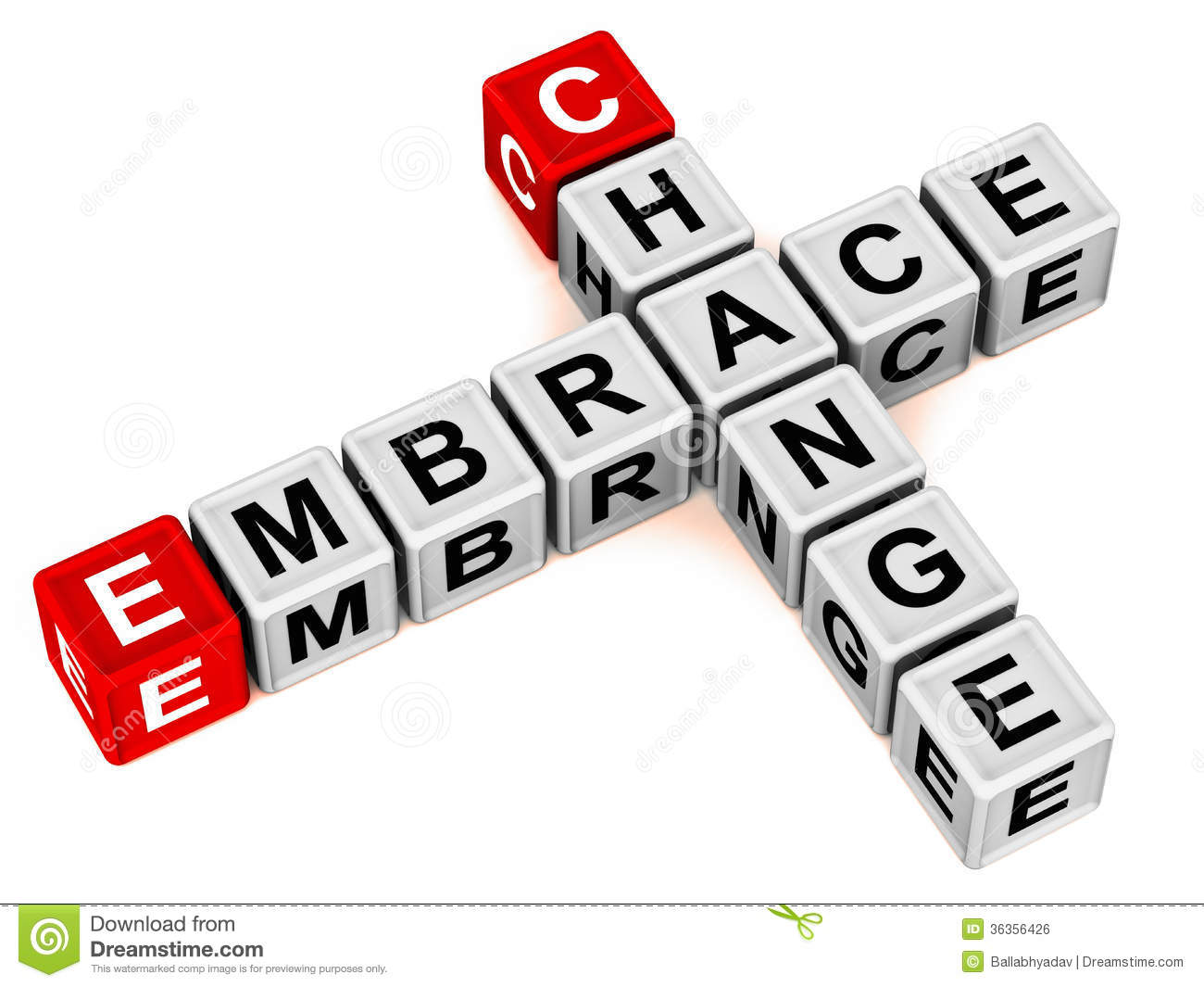 Change Concept Embrace Change In Business And Life Words In Block