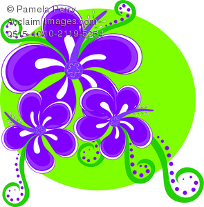 Clip Art Image Of A Tropical Hibiscus Flower Icon