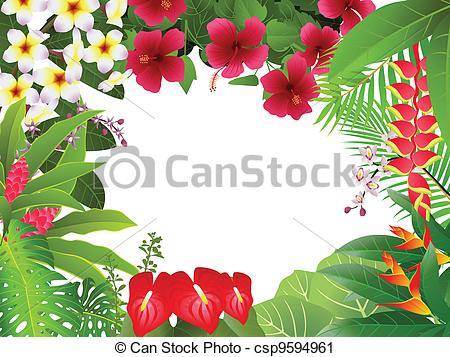 Vector Clip Art Of Tropical Plant Background   Vector Illustration Of