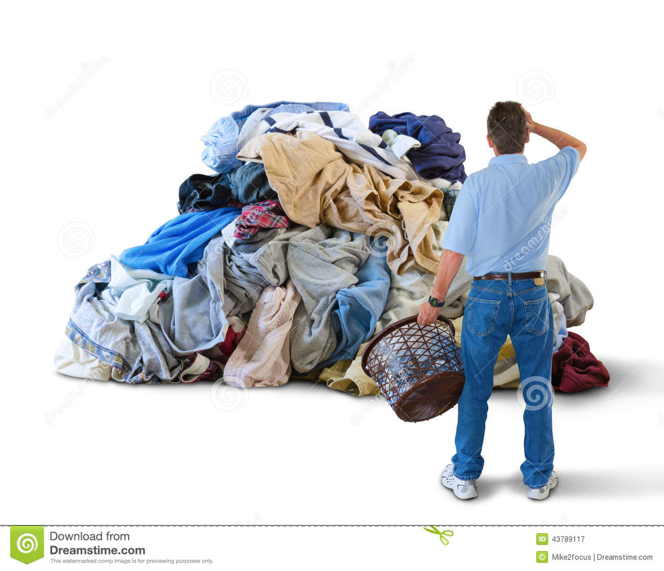 Laundry Basket   Huge Pile Of Clothes Stock Photo   Image  43789117