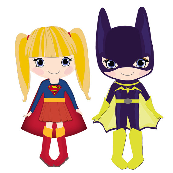 Items Similar To Supergirl And Batgirl Clip Art For Commercial And