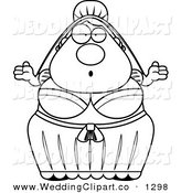 Cartoon Marriage Clipart Of A Wedding Black And White Shrugging Bride
