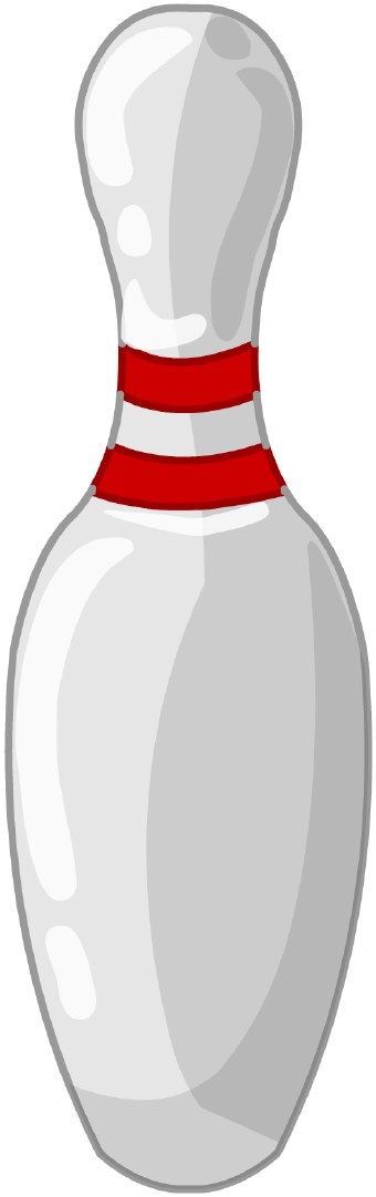 Clip Art Of A White Bowling Pin With Two Red Stripes