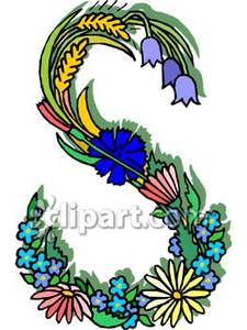 Letter S Made Of Flowers   Royalty Free Clipart Picture