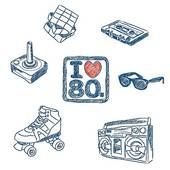 Love The 80s Doodles   Royalty Free Clip Art