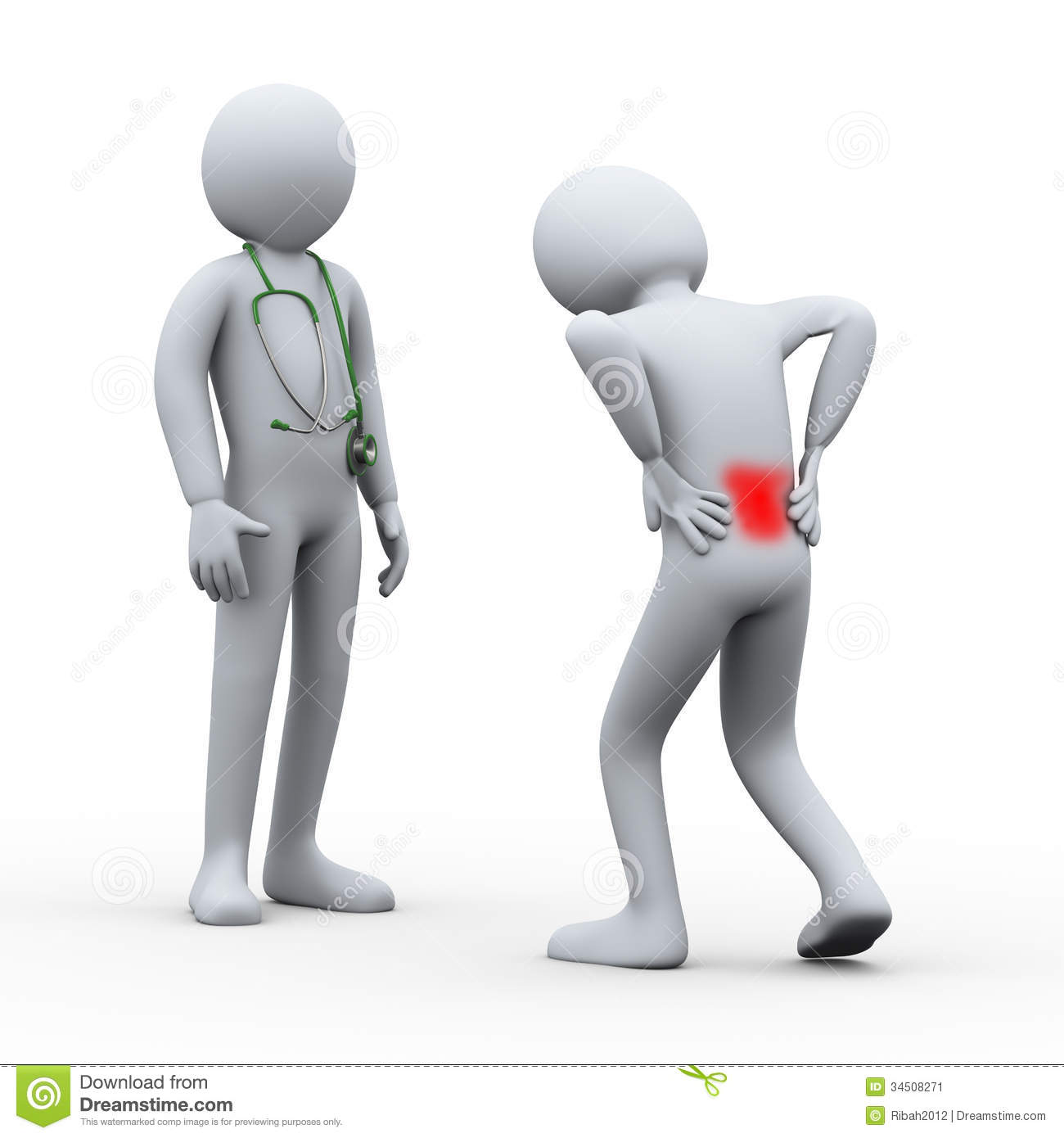3d Person With Back Pain Visiting Doctor Stock Image   Image  34508271