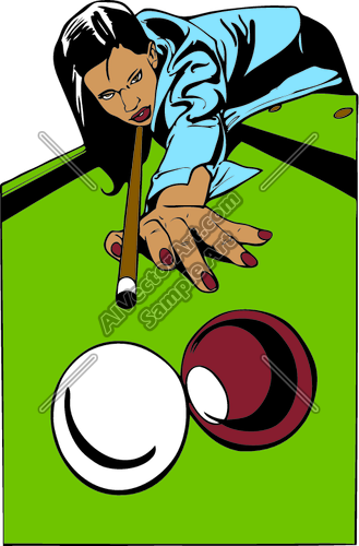 Clipart Vector Art Von Female Pool Player Billiards Clipart