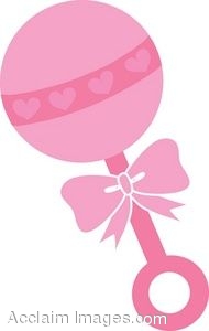 Description  Clip Art Of A Pink Baby Rattle  Clipart Illustration By