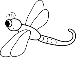Dragonfly Clipart Image   Black And White Cartoon Dragonfly