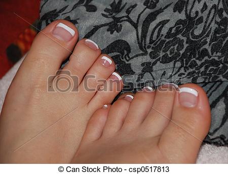 Stock Photos Of Painted Toes   Toe Nail Tips Painted White Csp0517813