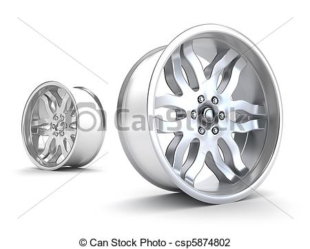 Art Of Car Rims Concept Isolated On White Csp5874802   Search Clipart    