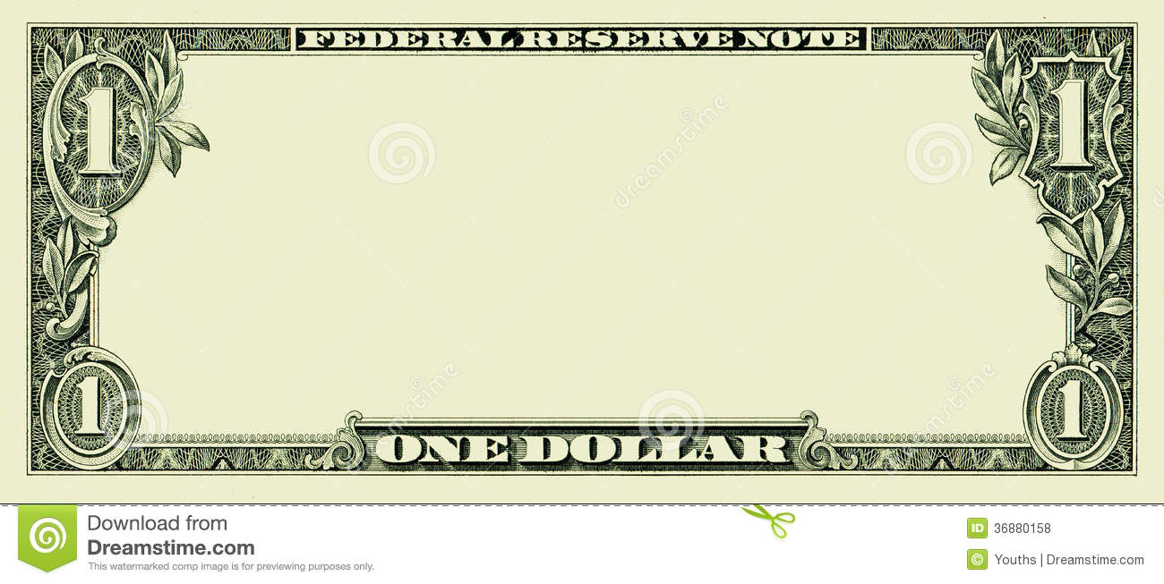 Clear 1 Dollar Banknote Pattern For Design Purposes