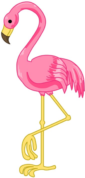 Clip Art Of A Pink Flamingo Standing On One Leg
