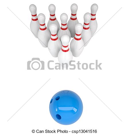 Clipart Of Skittles And Blue Bowling Ball Isolated Render On A White