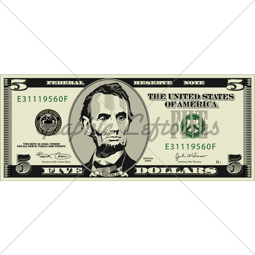Five Dollar Bill Clip Art For Pinterest