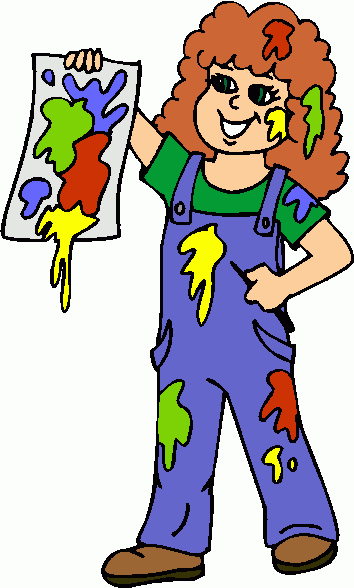 Girl With Painting Clipart   Girl With Painting Clip Art