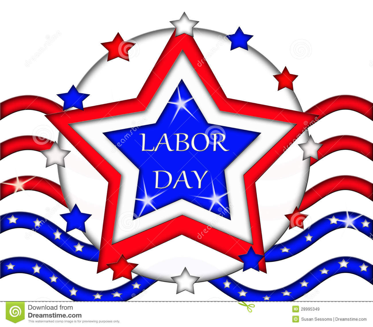 Labor Day Clipart Labor Day Flag Sign Banner 28995349 Jpg