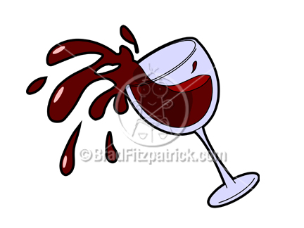 Cartoon Wine Glass Spilling Picture