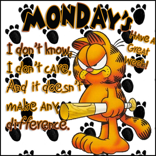 Garfield Beating His Monday Blues